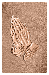 DF35T 516 BZ SH BZ Bronze Praying Hands Shimmer Bronze Background